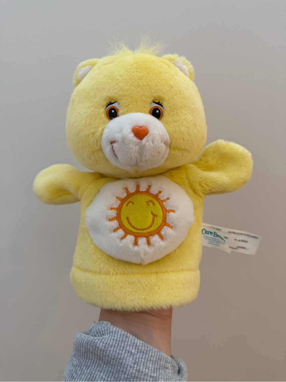 Care Bears 2003 Funshine Bear 8” Hand Puppet